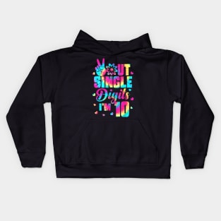 Peace Out Single Digits Im 10 Tie Dye Birthday Kids Kids Hoodie